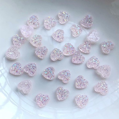 8mm 100pcs Nail Art Design Heart shape resin loose crystals beads Jewelry Making - Picture 4 of 34