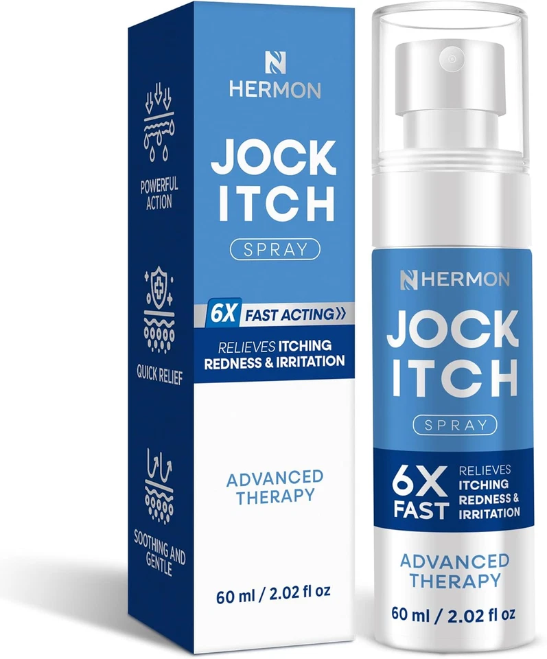 Hermon Extra Strength Jock Itch Spray for Men - 2.02 Fl Oz