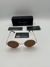 KALIYADI Round Polarized Sunglasses for Men Women Retro Metal Hippie Circle S...