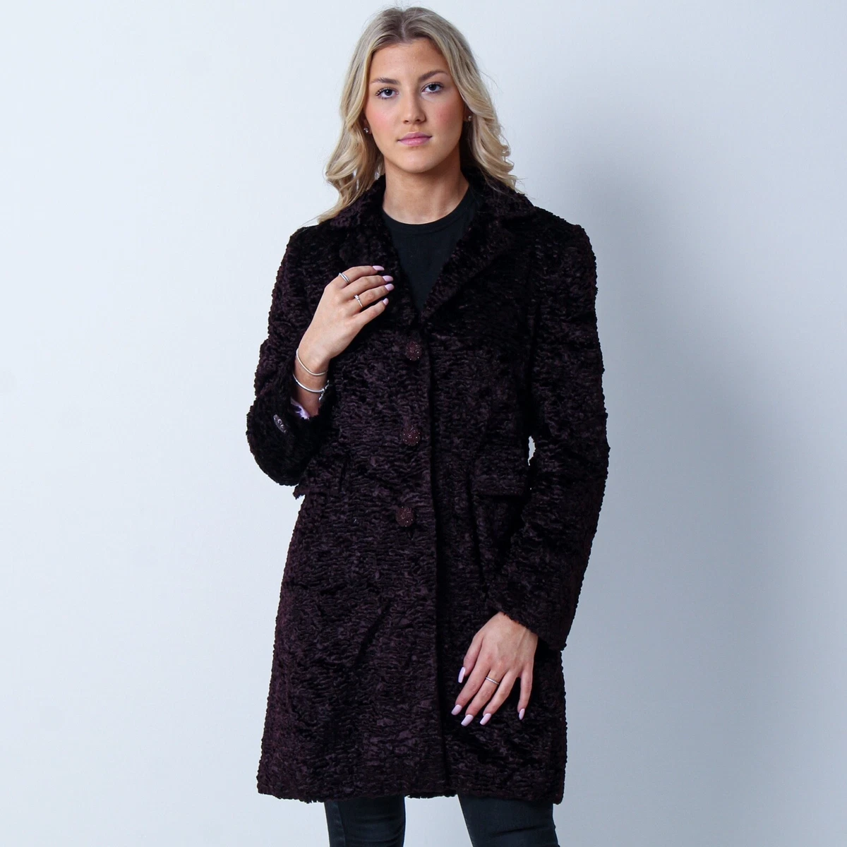 Faux astrakhan coat clearance uk