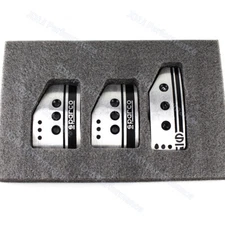 Silver SPARCO 3pcs/set MT Car Aluminum Accelerator Brake Clutch Pedals Pad Cover