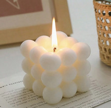 Decorative Bubble Cube Candle White or Pink Home Decor Scented 1 PC
