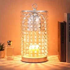 Candle Warmer Lamp with Timer Dimmer Modern Melt Warmer for Bedroom Home silver