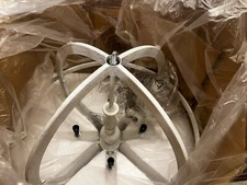 Park Harbor PHPL3524WHWA Cardella 4-Light 20" Taper Candle Pendant, White Wash