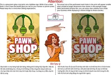 Pawn Shop 08 Perforated Mesh See-Through Window Vinyl Sell Guns Ammo Vertical