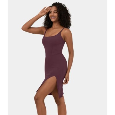 Halara Spaghetti Strap Square Neck Corset Bodycon Midi Casual Dress Purple XS | eBay Halara Spaghetti Strap Square Neck Corset Bodycon Midi Casual Dress Purple XS | eBay