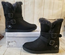 Airwalk Girl NIA Snow Ankle Dark Black Boots Women Size 5.5 M
