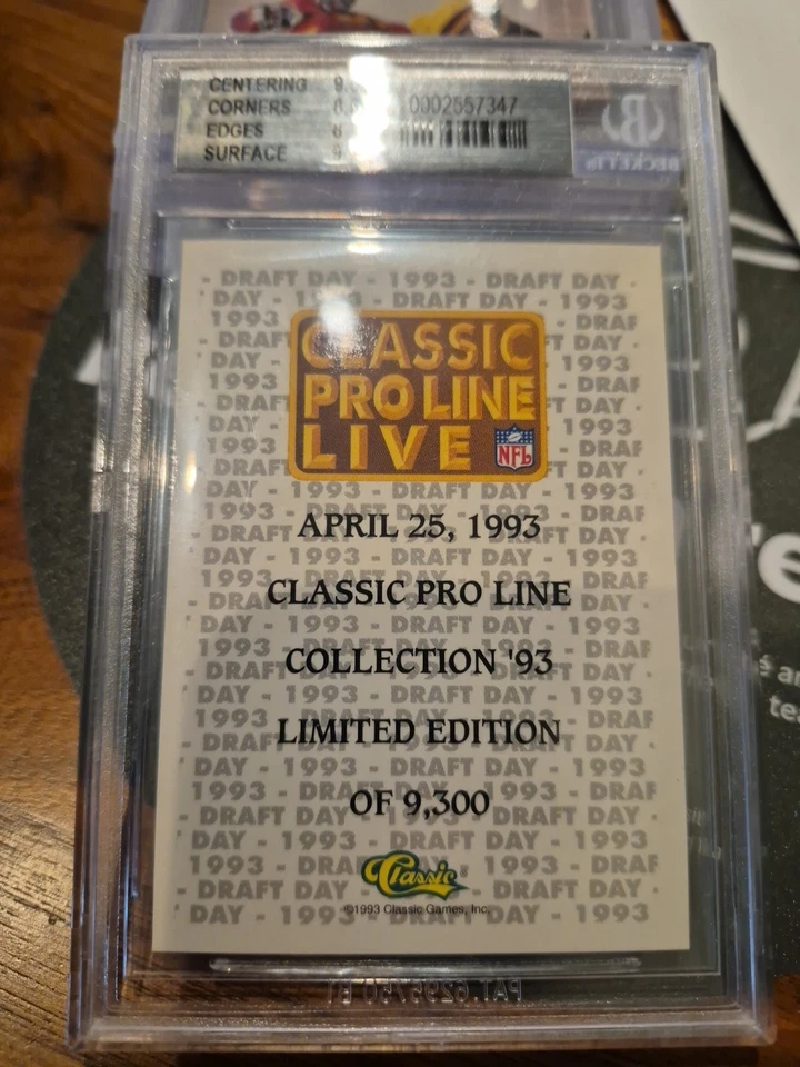 1993 Classic Pro Line Live Drew Bledsoe #18 New England Patriots - Image 2 of 2