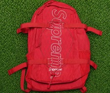 Supreme Logo Red Nylon Backpack 11-20L Zip, 2 Pockets, Fits 15" Laptop