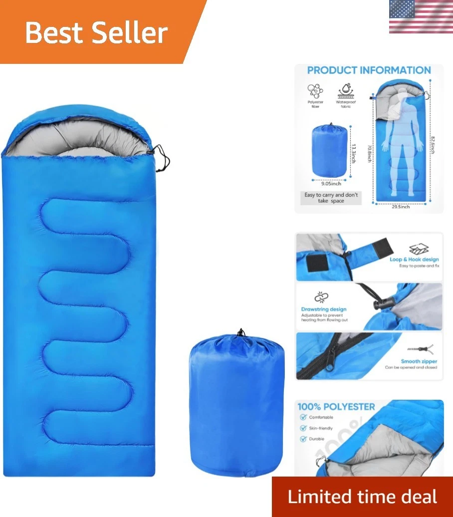 Sleeping Bags Portable Waterproof Camping Sleeping Bag for Adults Kids 4 Seas...