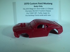 HO scale Slot Car Custom Resin body 1970 RED Ford Custom Mustang Fits AFX 1.5