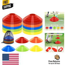 60/30 Pack Soccer Training Cones - Agility Cones with Carry Bag, Sturdy Disc