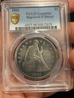 1841 Liberty Seated Dollar - PCGS Repaired F Detail