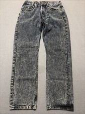 1988 Levis 501 Black Acid Wash Jeans Made in USA 34x30 501-0653 Button Fly VTG