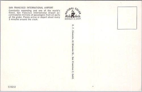 SAN FRANCISCO INTERNATIONAL AIRPORT California Postcard Plane & Terminal View - Picture 2 of 2