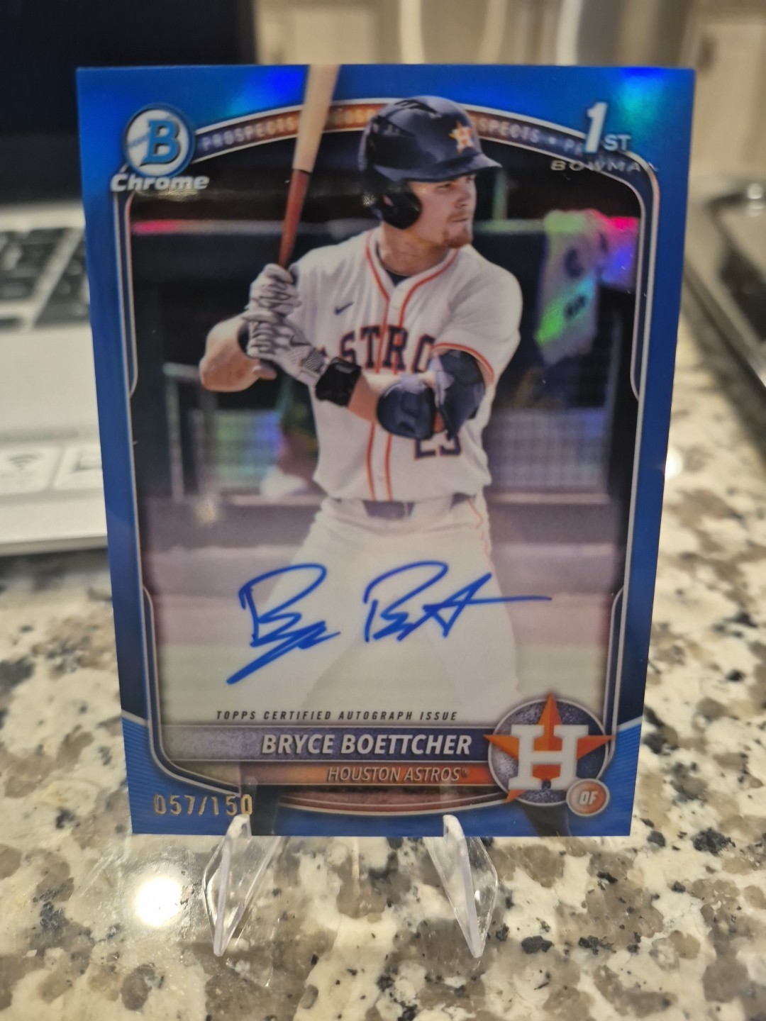 2025 Bowman Chrome Bryce Boettcher 1st Bowman True Blue Auto /150 Astros