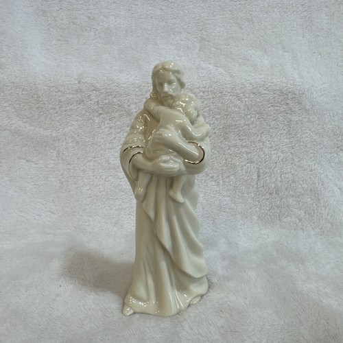 VINTAGE LENOX "Benedici questo bambino" Gesù che tiene bambino statuina rifinita oro