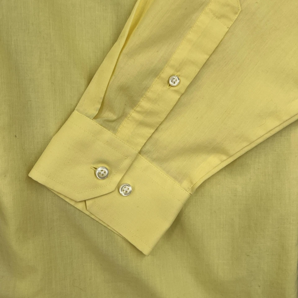 Camisa de vestir Stafford para hombre XL amarilla de viaje fácil cuidado tela ancha ajuste regular Foto 4 de 4