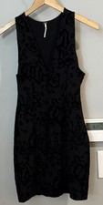 Free People Dress Floral Velvet V-neck Bodycon Jacquard sleeveless XS