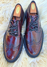 Versace Men’s Brown Leather Brogue Dress Shoes Lace-Up Made in Italy 43- US M 10