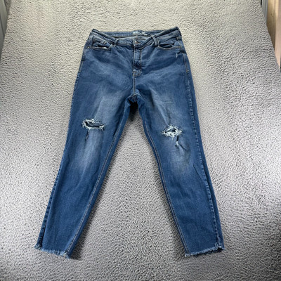Old Navy Rockstar Jeans Women's 16 Blue Cotton Denim Skinny Stretch High Rise