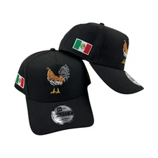 Rooster El Gallo New Era 9Forty Adjustable A-Frame Mexico flag Black hat cap