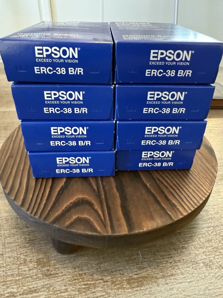 8  Brand New Sealed Genuine Epson ERC-38 B/R Ink Ribbons,  #C43S015376  - Image 2 of 4