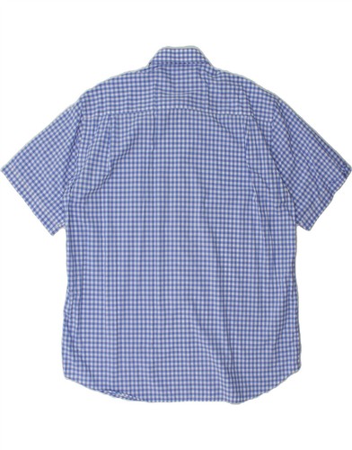 PAUL & SHARK Mens Short Sleeve Shirt Size 44 17 1/2 XL Blue Check Cotton DL47 - Picture 2 of 3