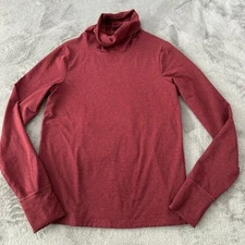 Prana Ice Flow Long Sleeve Turtleneck Shirt Top Women's MEDIUM Red