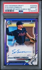 2021 Bowman Draft Spencer Schwellenbach Purple Refractor Auto /250 PSA 10