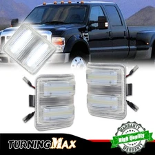 For Ford F250 F350 2008-16 Clear Lens White LED Side Mirror Marker Signal Lights