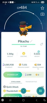 Shiny Pikachu ( Red Ribbon Monocle ) Pokemon Tr@de Go