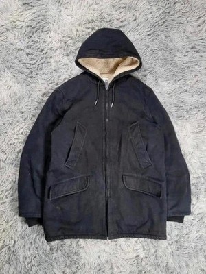 Sandro Paris Sherpa Parka schwarz gefüttert Mantel Workwear Oversized Streetwear