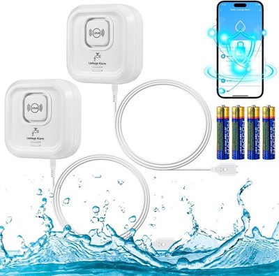 Wassermelder WLAN, 100 dB Lauter Wasser-Sensor, Smart Life App Fernbedienung,