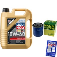 Mann Inspektionspaket 5L Liqui Moly 10W-40 FüR Peugeot 206 SchräGheck 1.4I