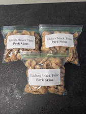 3 Packs of Pork Crackling with Meat Attached. 3.75oz BagsEach.