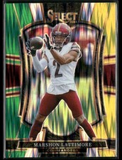 2025 Panini Select #189 Marshon Lattimore Green and Yellow Prizm Shock