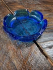 Vintage Blenko Blue Glass Ashtray