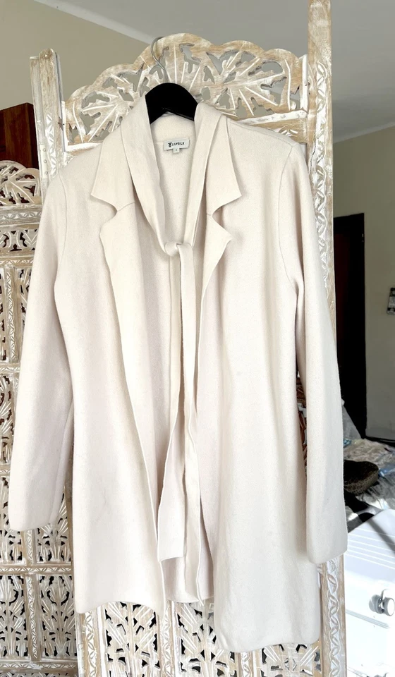 Abrigo suéter de lana lirio seda cachemir para mujer talla pequeña Foto 4 de 4