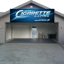 Cigarette Racing Powered by Mercury Racing-71x24 Premium Vinyl Banner for decor