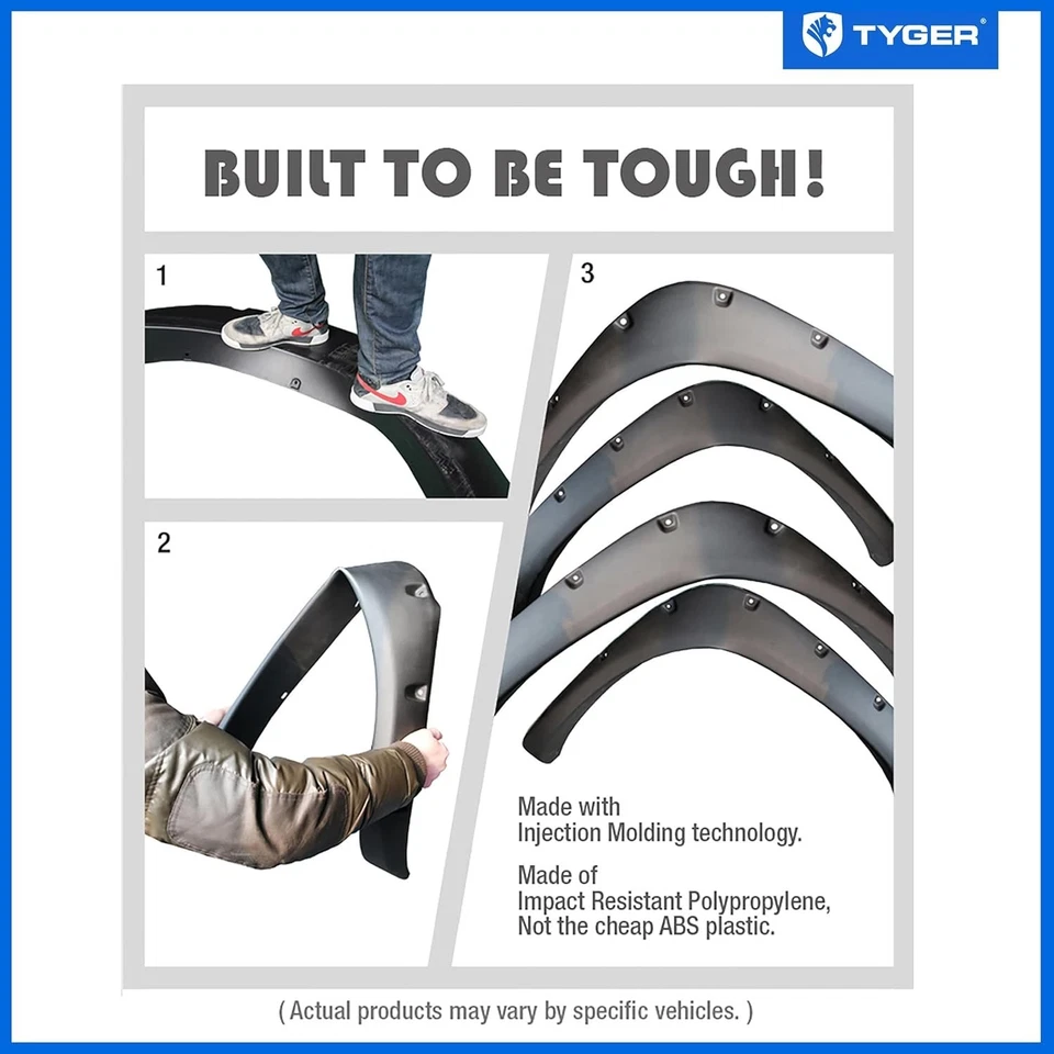 Tyger Auto Fender Flare Compatible with 2019-2025 Ram 2500 3500, Smooth Textured Foto 2 de 4