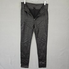 Shein Black Faux Leather Skinny Pants Women Size L Juniors Zip Bodycon High Rise