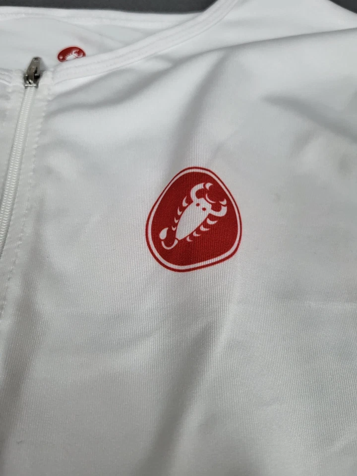 Camiseta Castelli Rosso ciclismo adulto L branca quarto de zíper leve bicicleta externa - Imagem 3 de 4