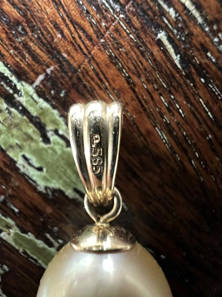 Perlfekt QVC  Anhänger Tahitiperle - champagner -Fassung 14K Gold 585 - wie neu  - Bild 2 von 4