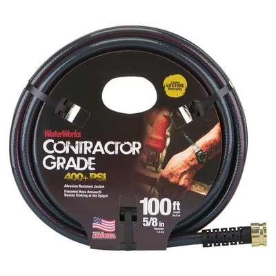 #ad Waterworks 5 8 In. Ft. Heavy Duty Contractor Water Hose Watering Black hose $48.99