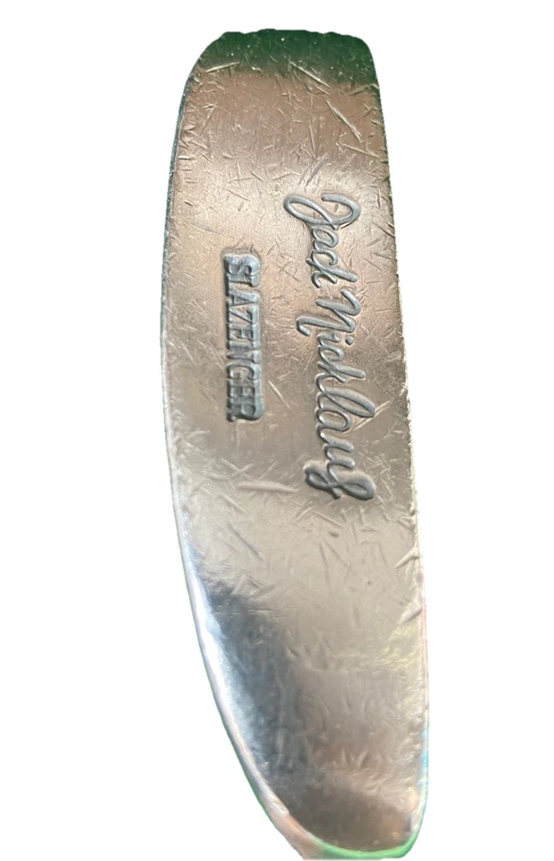 Slazenger Jack Nicklaus Napa Blade Putter diestro acero 34" con etiqueta y agarre de cuero Foto 2 de 4