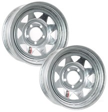 Ecustomrim 2-pk Boat Trailer Rims Wheels 14 14x6 5 Lug Galvanized Spoke