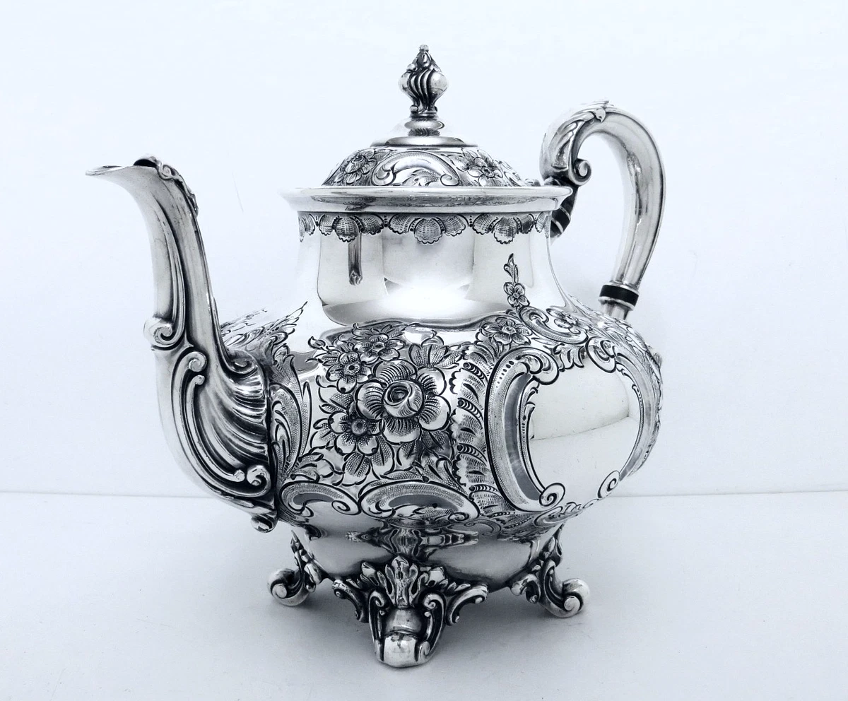 Reed & Barton Victorian Antique US Silver-Plated Teapots, Coffee