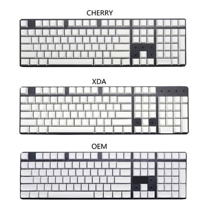 108PCS White Keycap OEM XDA Profile PBT Key Cover for Mechanical Keyboard