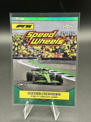 2025 Topps Chrome Formula 1 - 1975 Speed Wheels Gabriel Bortoleto #75KICK Green
